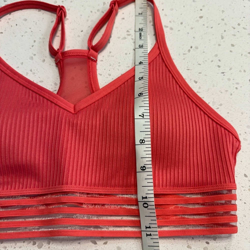 Victoria’s Secret PINK Lightly Lined Strappy Racerback Sports Bra Size Sm Coral - Picture 10 of 11